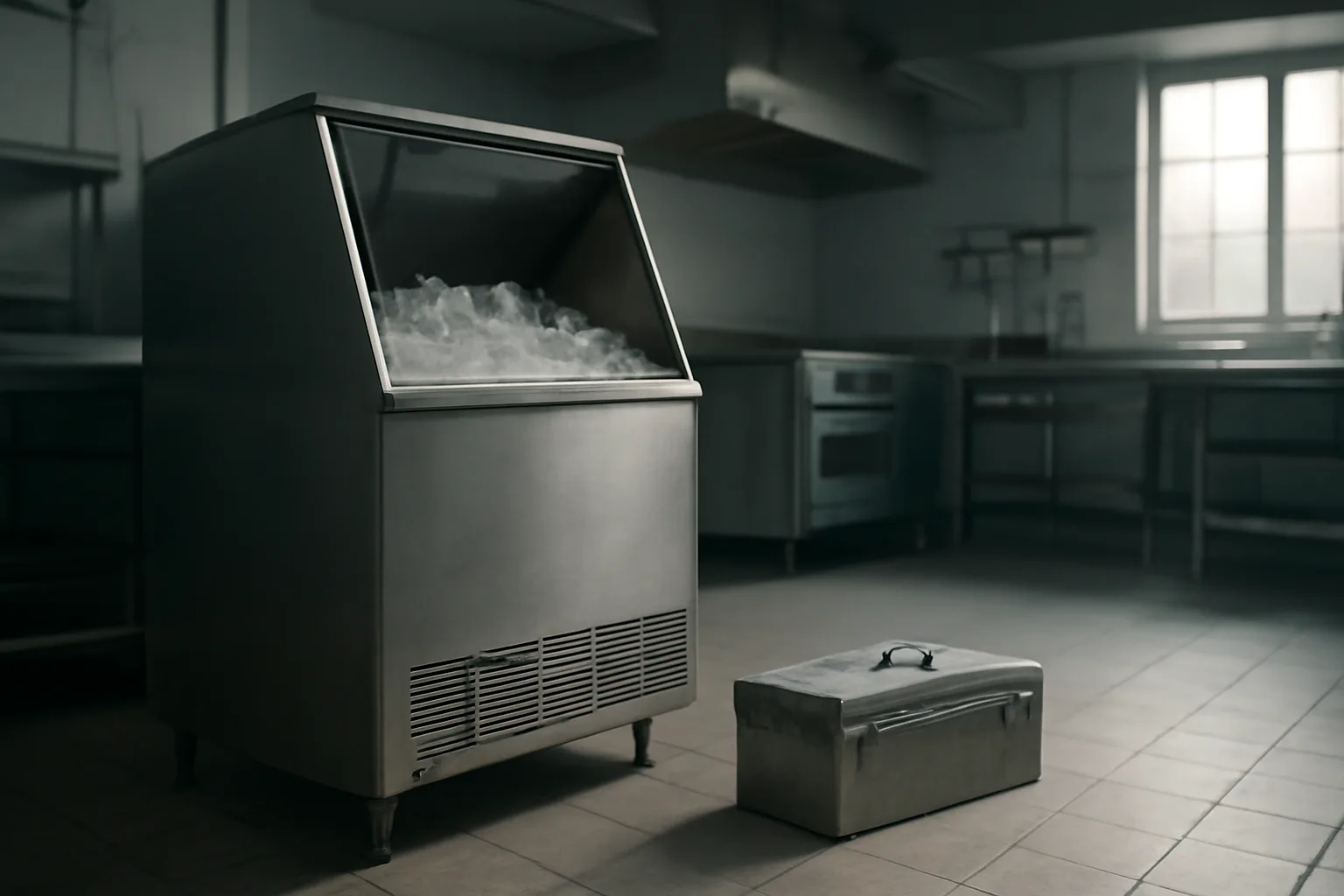 Restaurant ice machine waiting for Arkansas ice-machine tech service